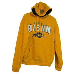 Vintage North Dakota NDSU Bison Yellow Sweatshirt Embroidered Hoodie Size M